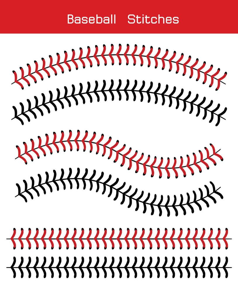 puntadas de béisbol en un fondo blanco, diseño vectorial vector