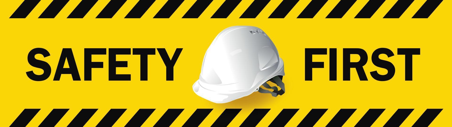 work safety, Engineer helmet on yellow background. vector