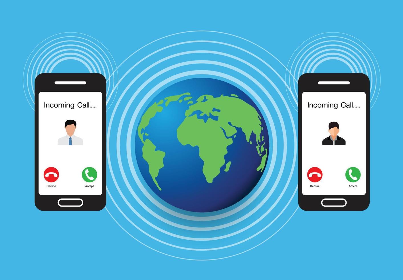 Incoming call, smartphone, Communication Connect Concept, vector design