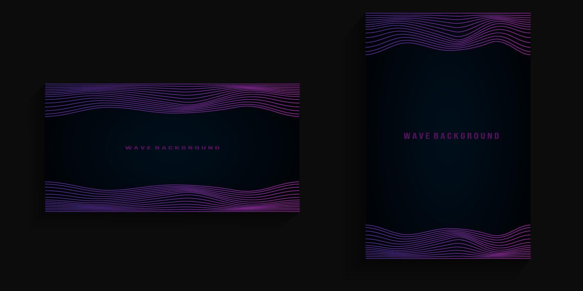 dark background with wavy lines on top and bottom vector