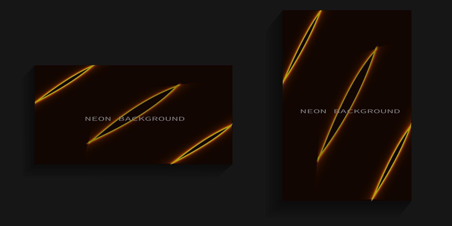neon background with orange glow and abstract lines vector