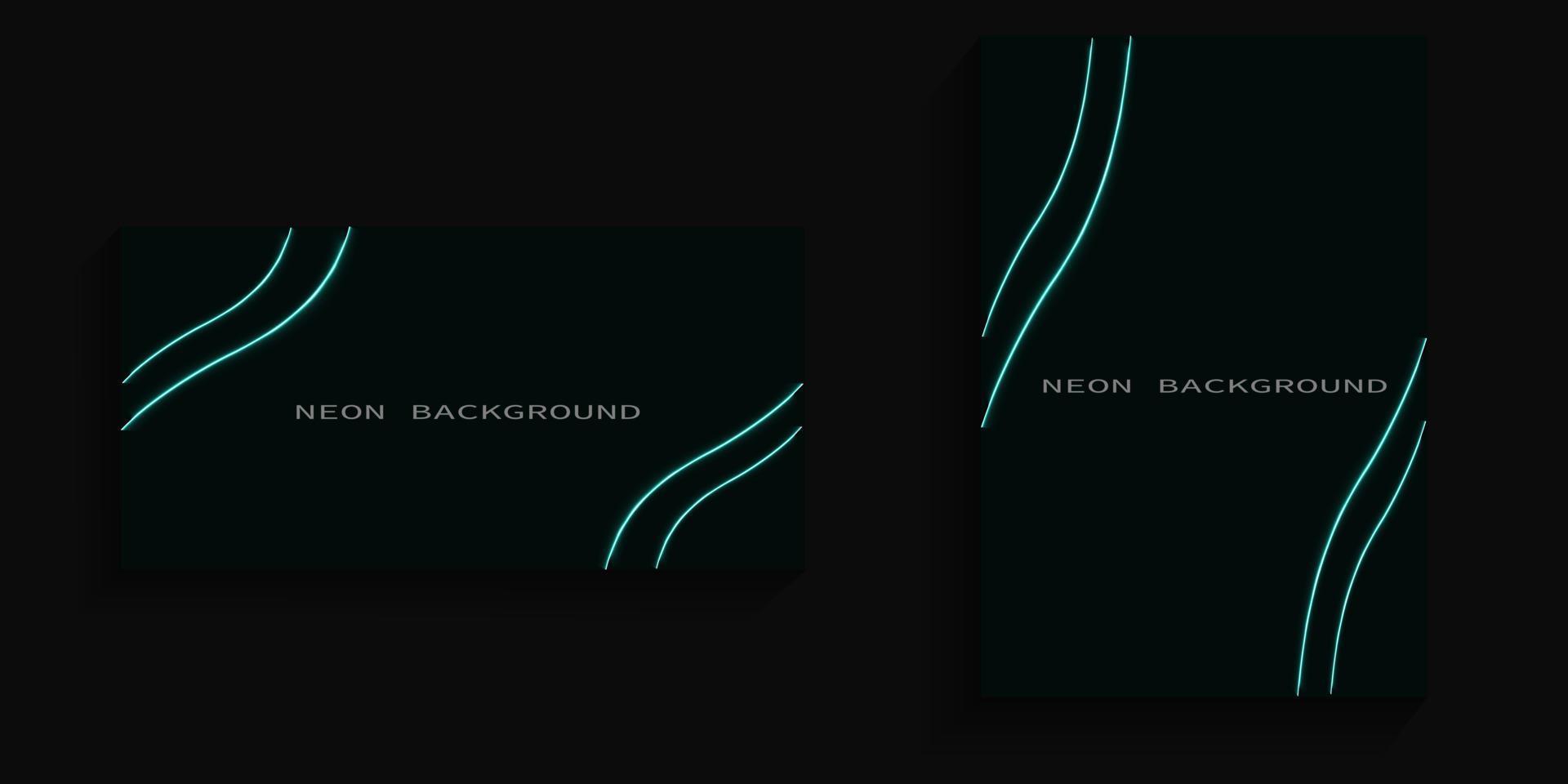 abstract line background with green neon light vector