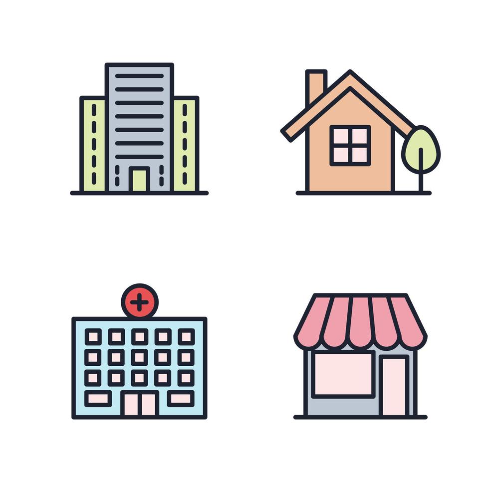 Building set icon symbol template for graphic and web design collection logo vector illustration