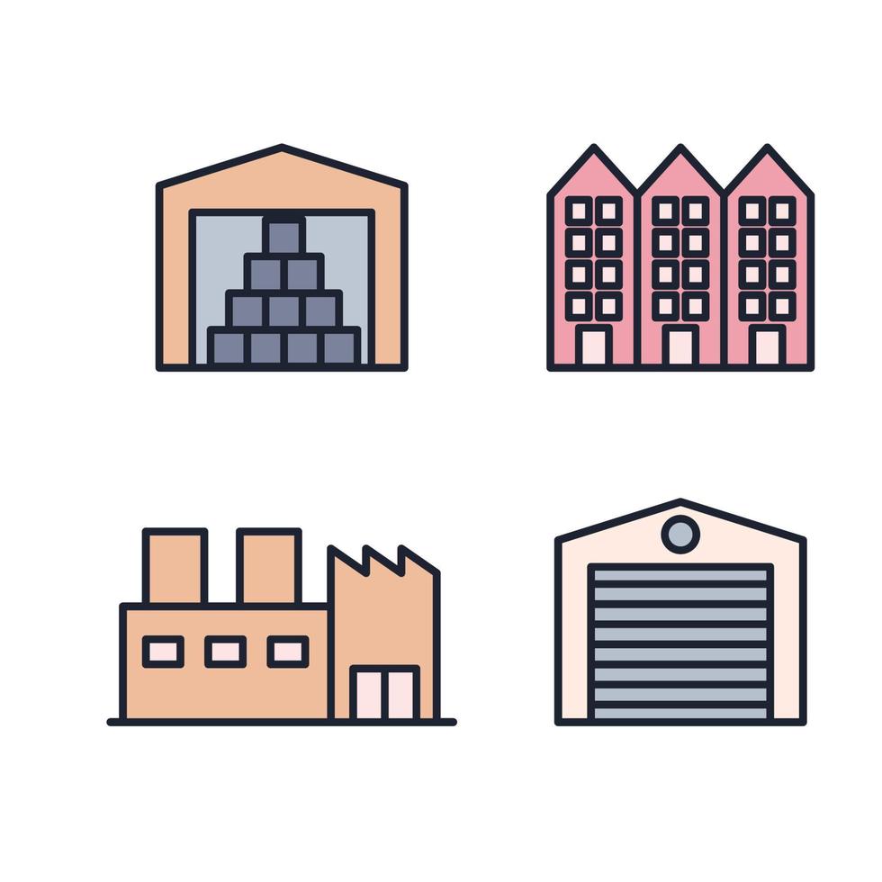 Building set icon symbol template for graphic and web design collection logo vector illustration