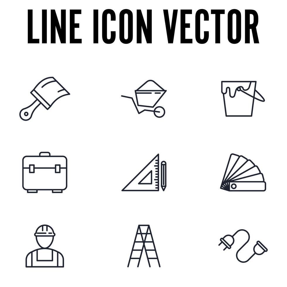 construction set icon symbol template for graphic and web design collection logo vector illustration