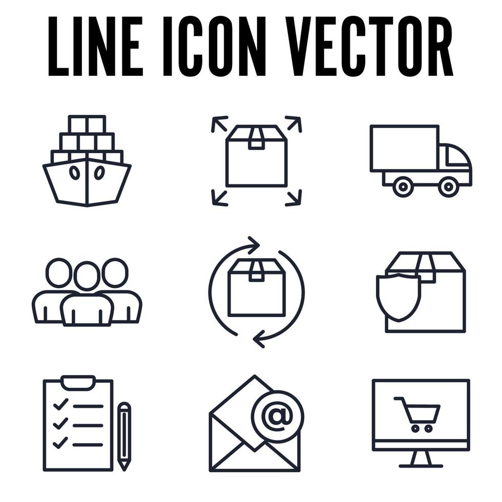 entrega, plantilla de símbolo de icono de conjunto de envío para ilustración de vector de logotipo de colección de diseño gráfico y web