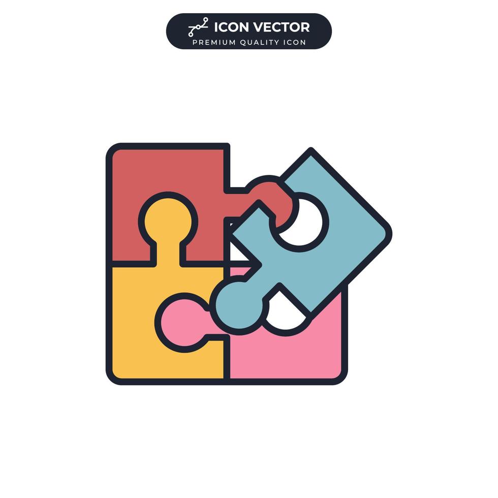 puzzle teamwork icon symbol template for graphic and web design collection logo vector illustration