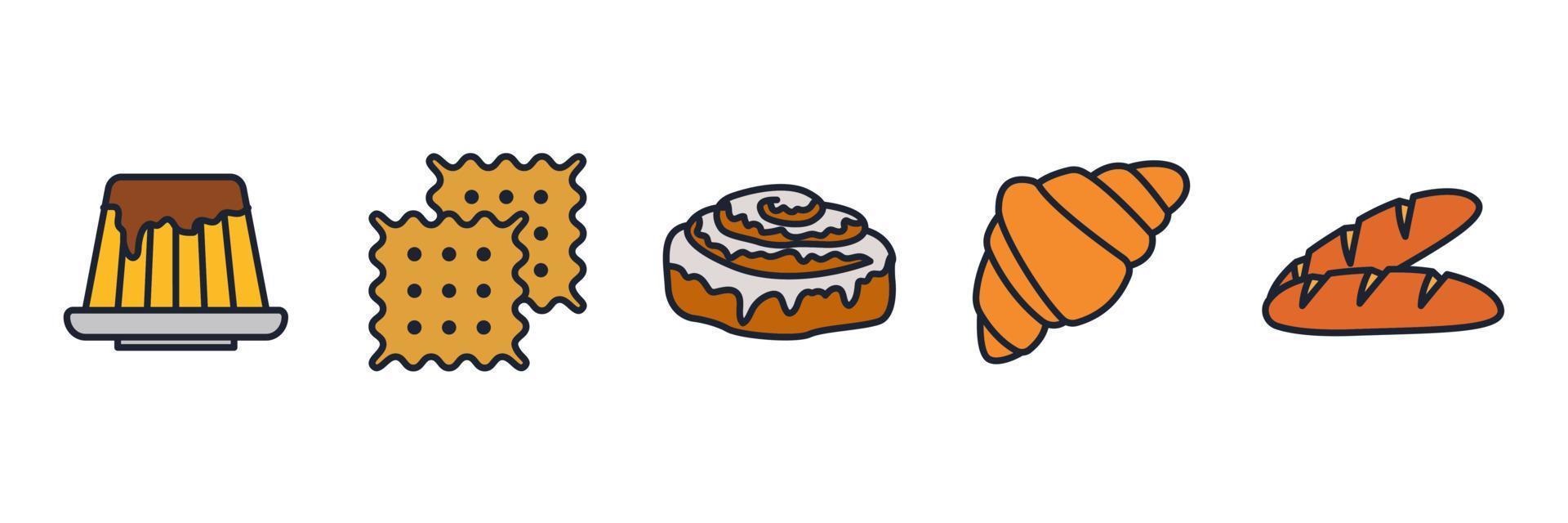 Bakery shop set icon symbol template for graphic and web design collection logo vector illustration