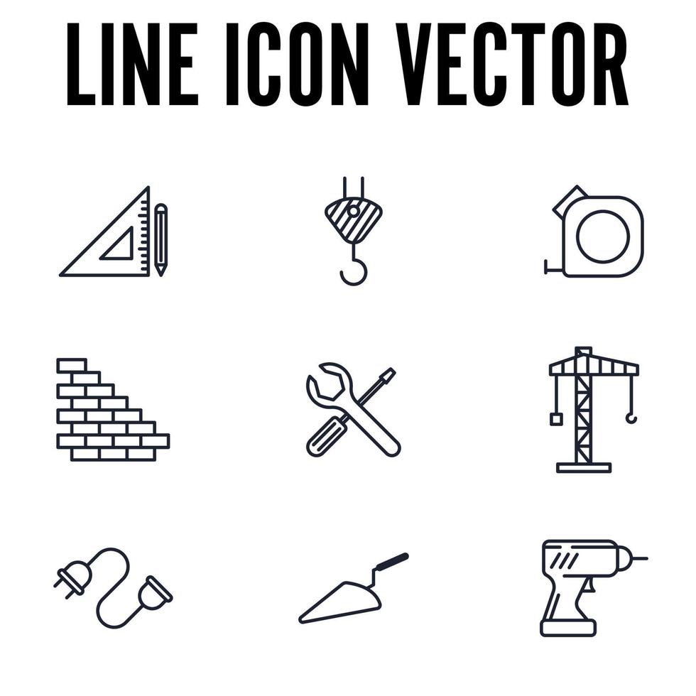 construction set icon symbol template for graphic and web design collection logo vector illustration