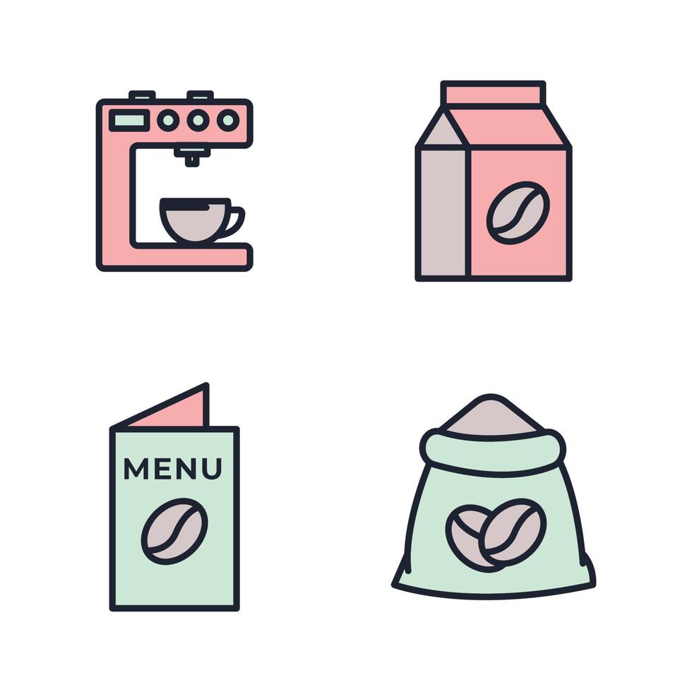 plantilla de símbolo de icono de conjunto de cafetería para ilustración de vector de logotipo de colección de diseño gráfico y web