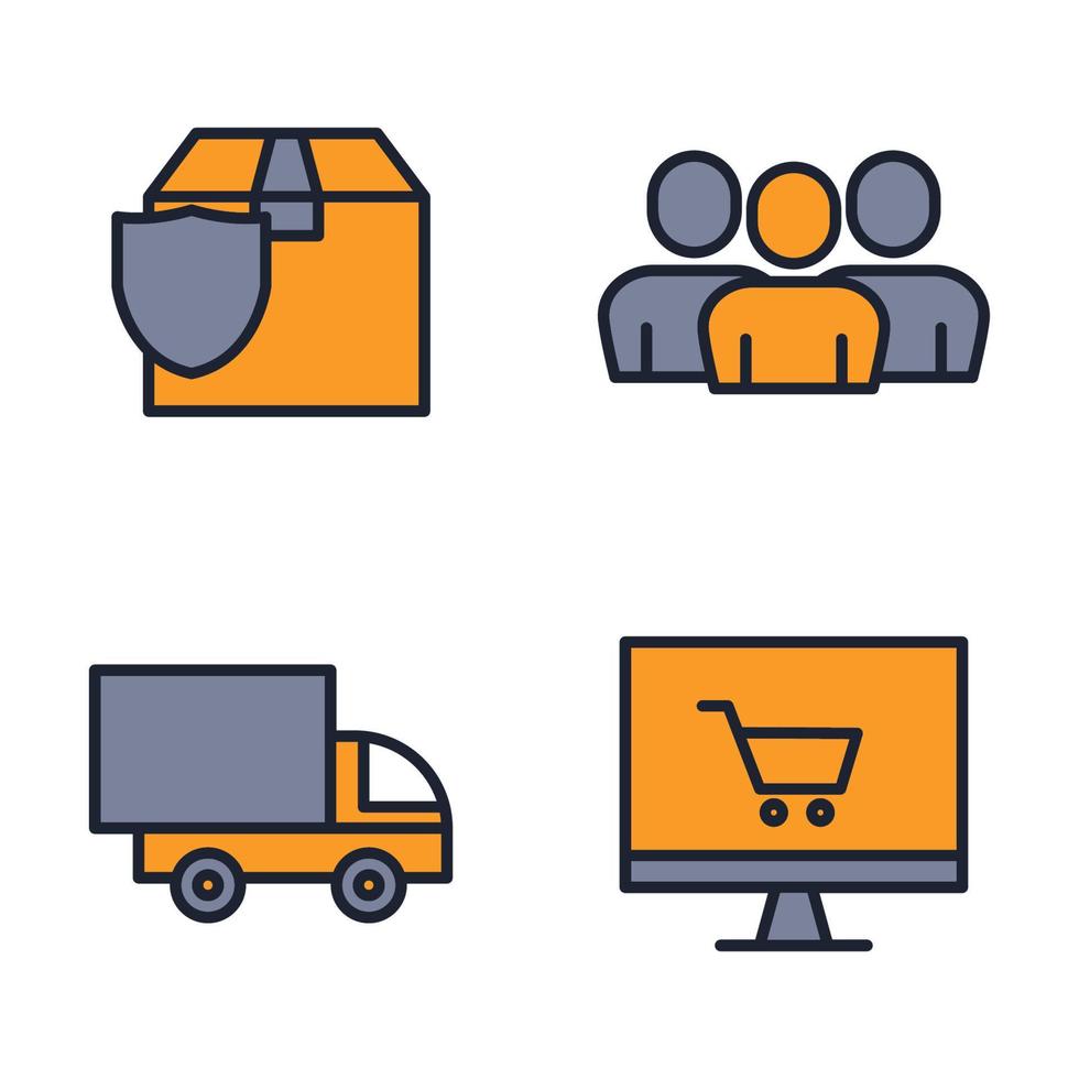 Delivery, shipping set icon symbol template for graphic and web design collection logo vector illustration