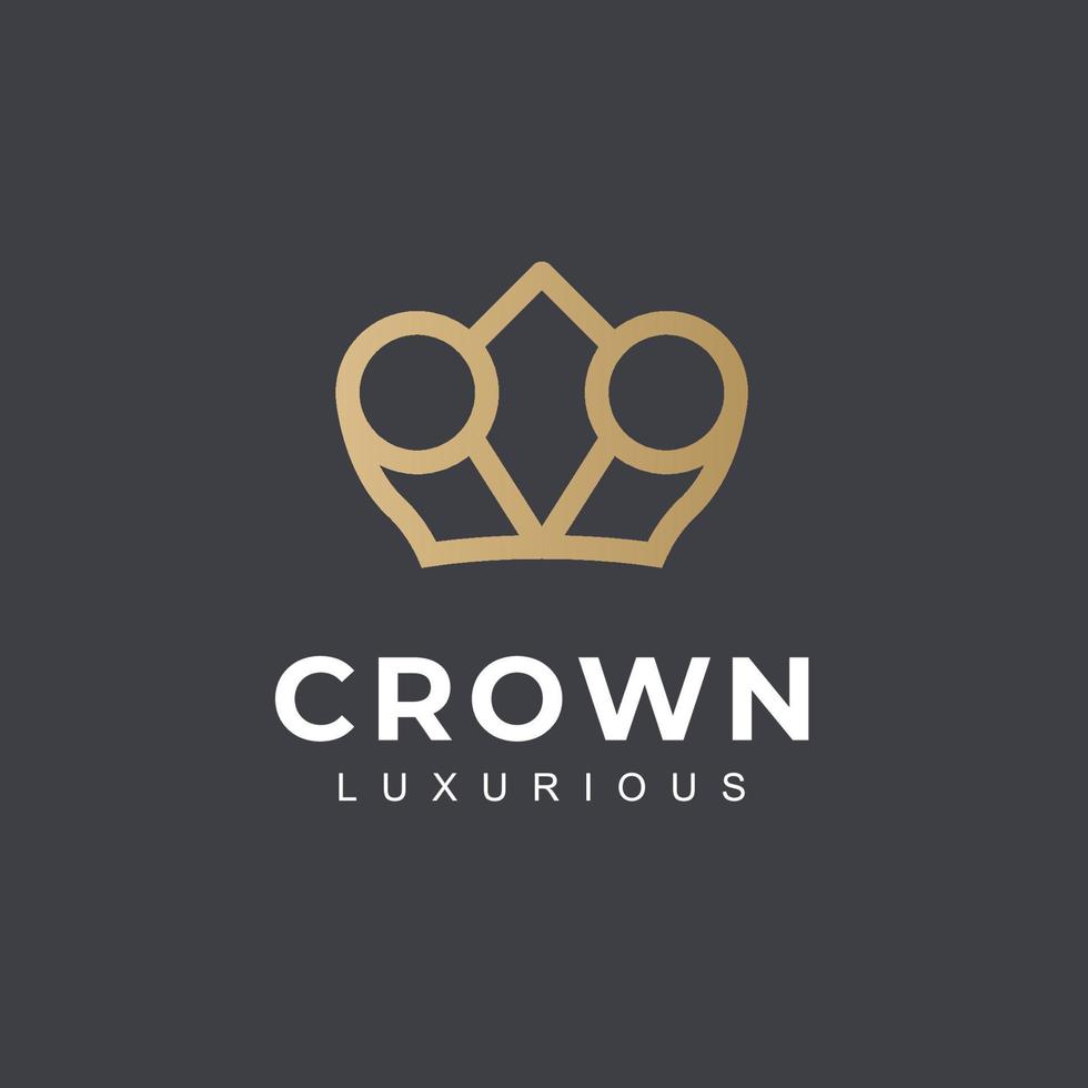 Royal, luxury symbol. King, queen abstract geometric logo design vector illustration