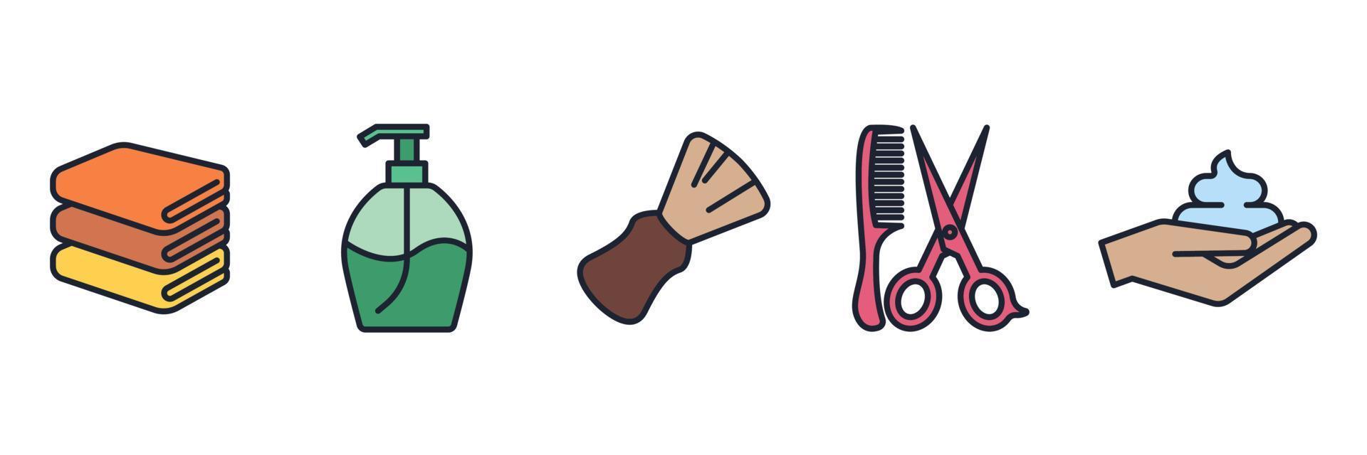 Barber shop set icon symbol template for graphic and web design collection logo vector illustration