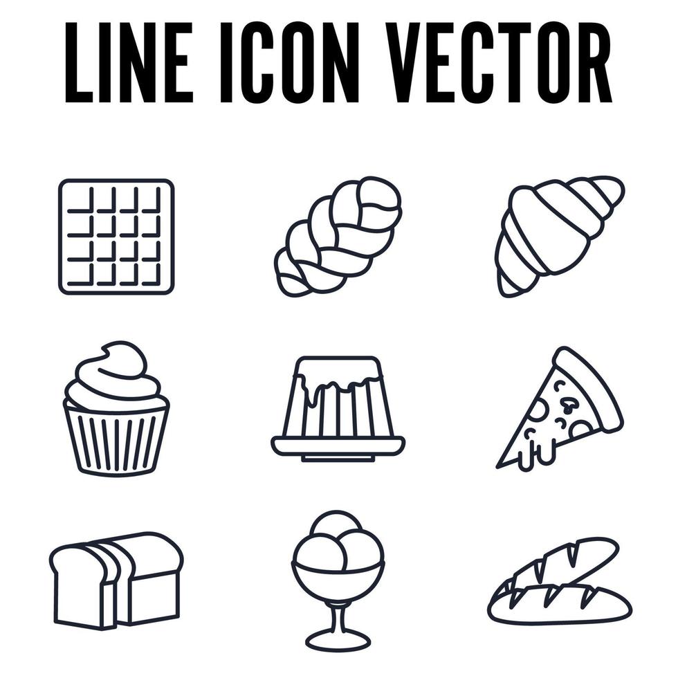 Bakery shop set icon symbol template for graphic and web design collection logo vector illustration