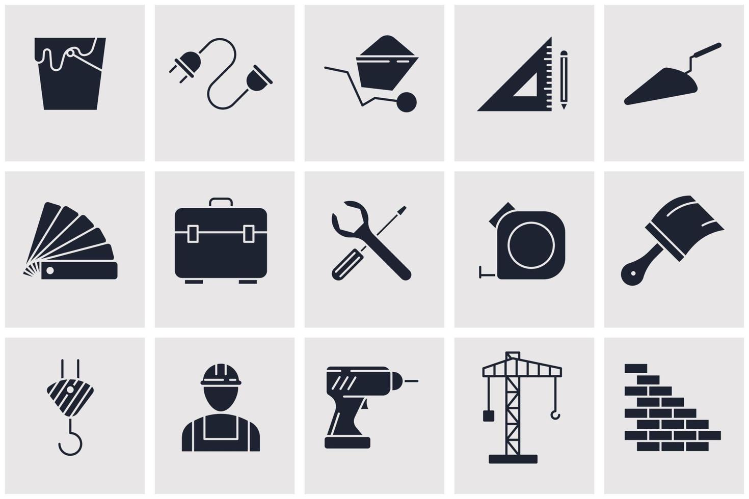 construction set icon symbol template for graphic and web design collection logo vector illustration