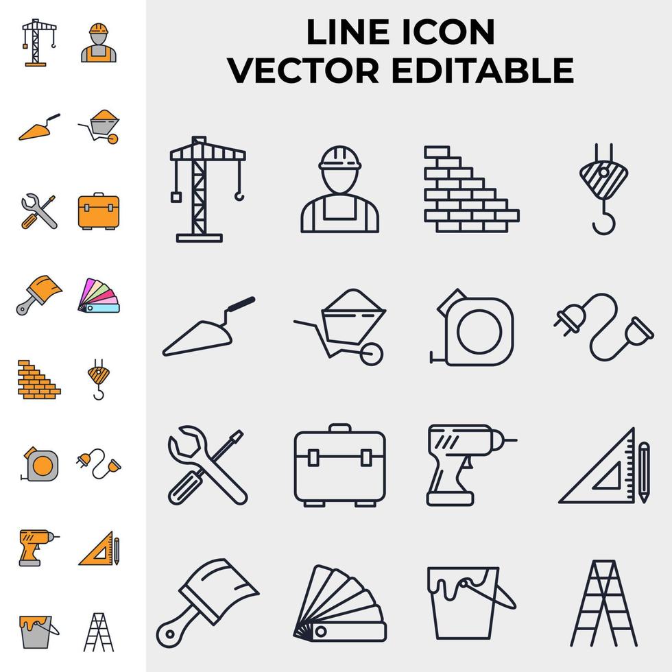 plantilla de símbolo de icono de conjunto de construcción para ilustración de vector de logotipo de colección de diseño gráfico y web