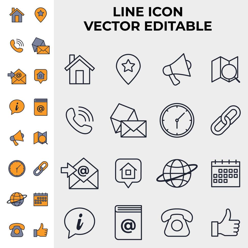 Contact us set icon symbol template for graphic and web design collection logo vector illustration