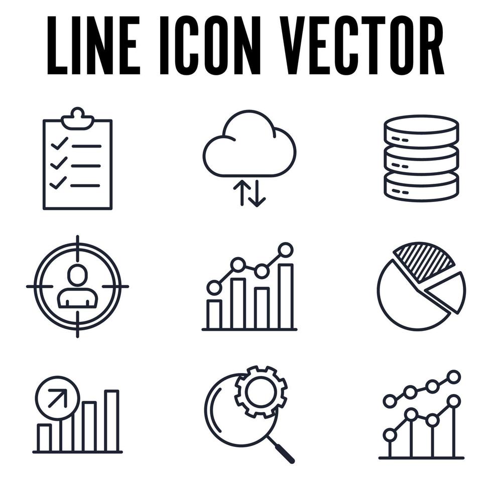 Data analysis set icon symbol template for graphic and web design collection logo vector illustration