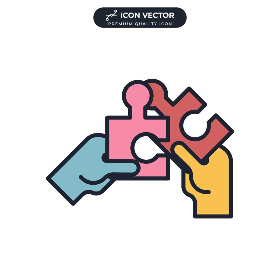 plantilla de símbolo de icono de cooperación para ilustración de vector de logotipo de colección de diseño gráfico y web