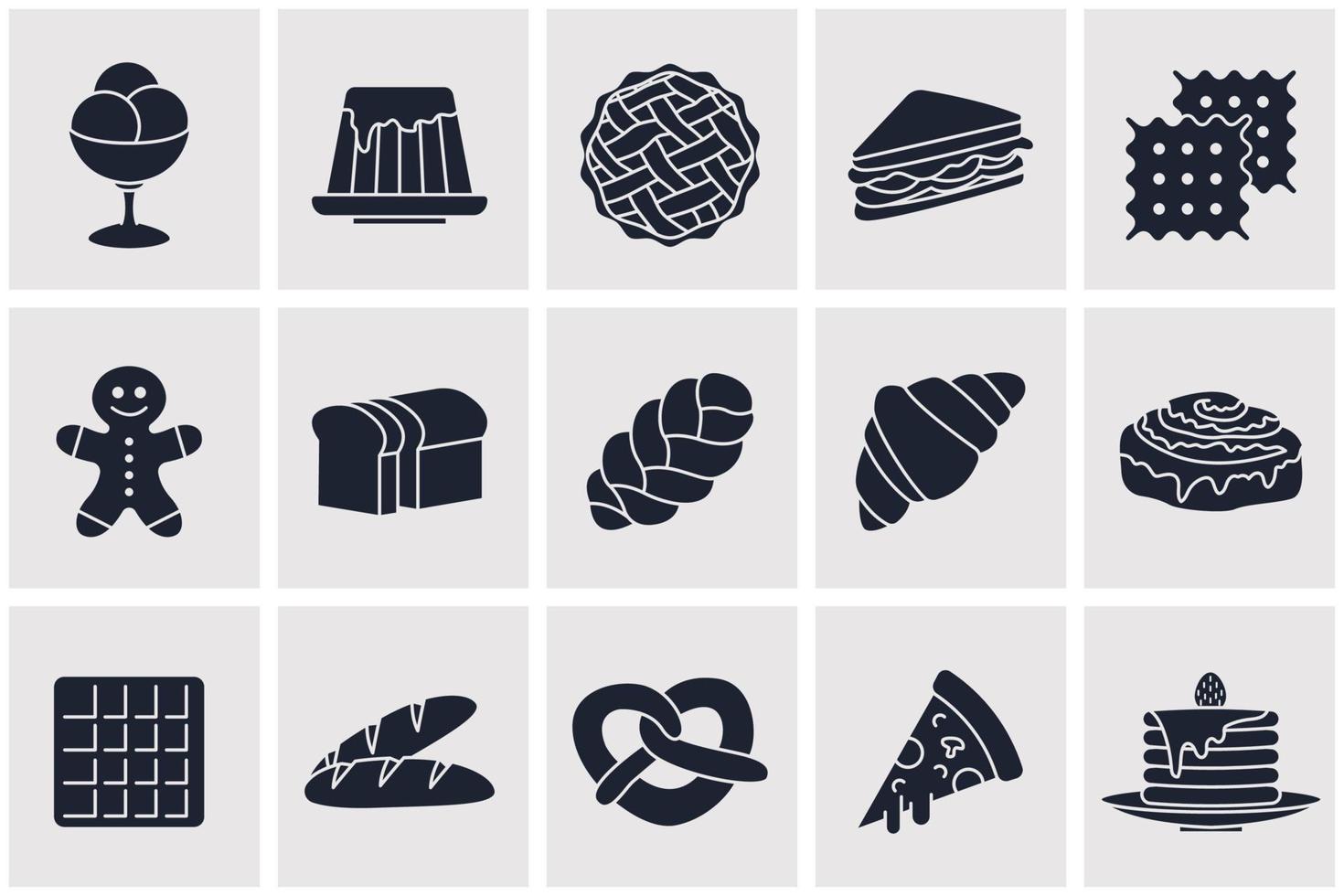 Bakery shop set icon symbol template for graphic and web design collection logo vector illustration