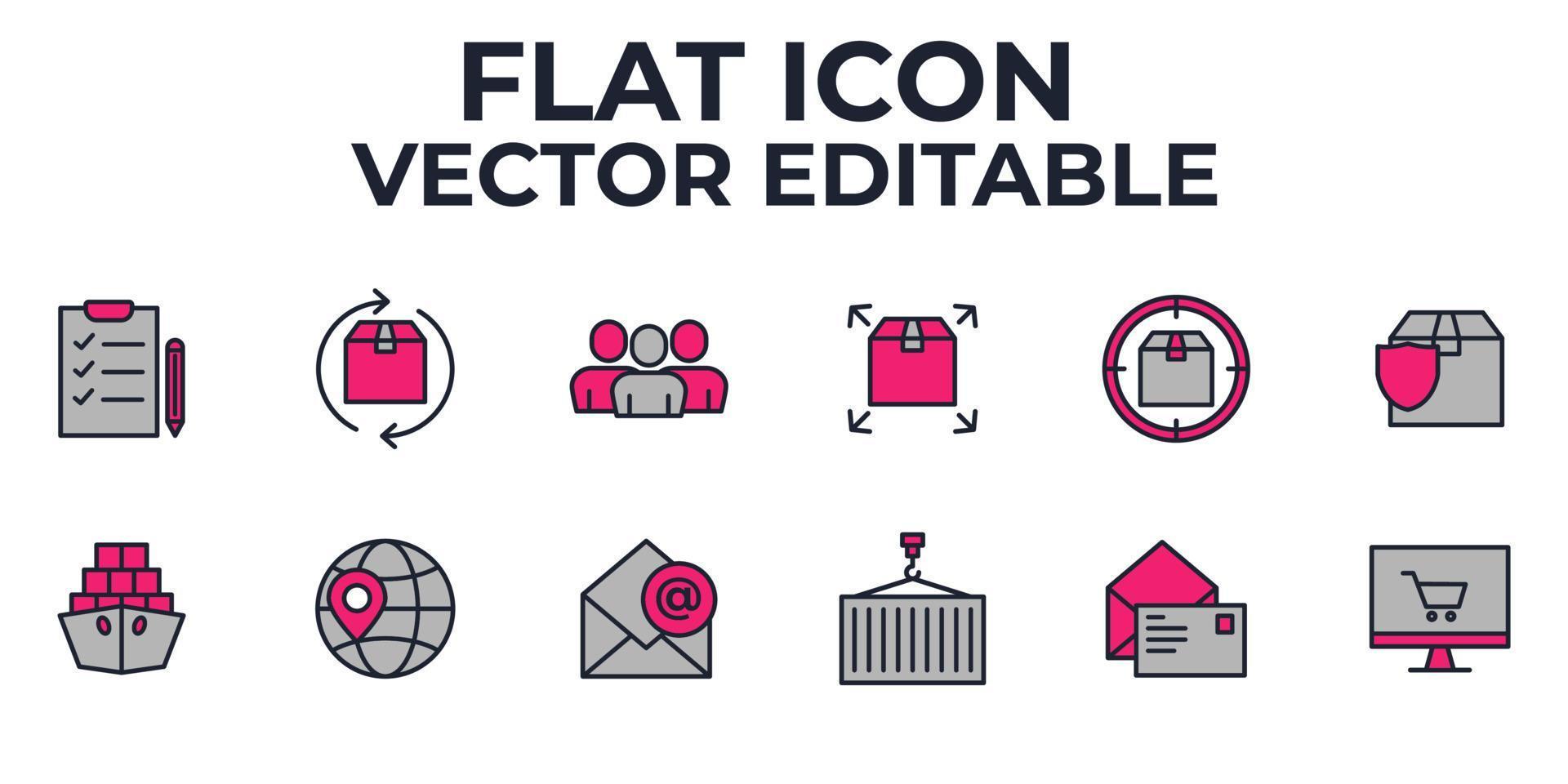 Delivery, shipping set icon symbol template for graphic and web design collection logo vector illustration
