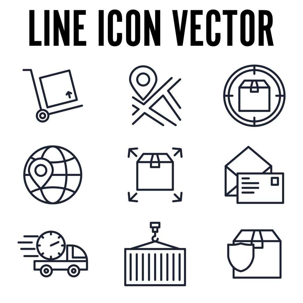 Delivery, shipping set icon symbol template for graphic and web design collection logo vector illustration