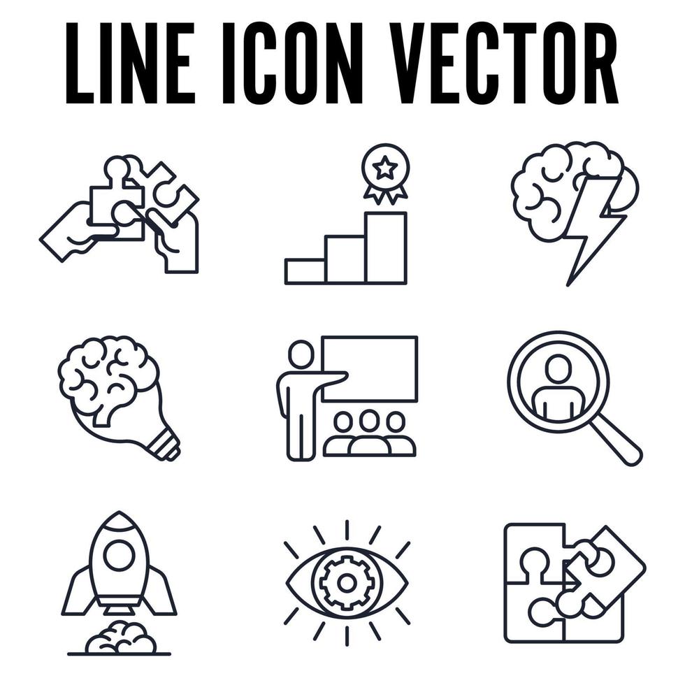 plantilla de símbolo de icono de conjunto de trabajo en equipo para ilustración de vector de logotipo de colección de diseño gráfico y web