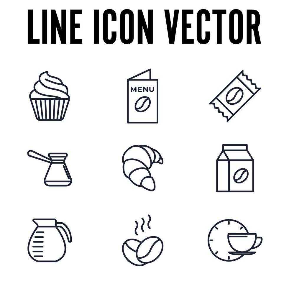 plantilla de símbolo de icono de conjunto de cafetería para ilustración de vector de logotipo de colección de diseño gráfico y web