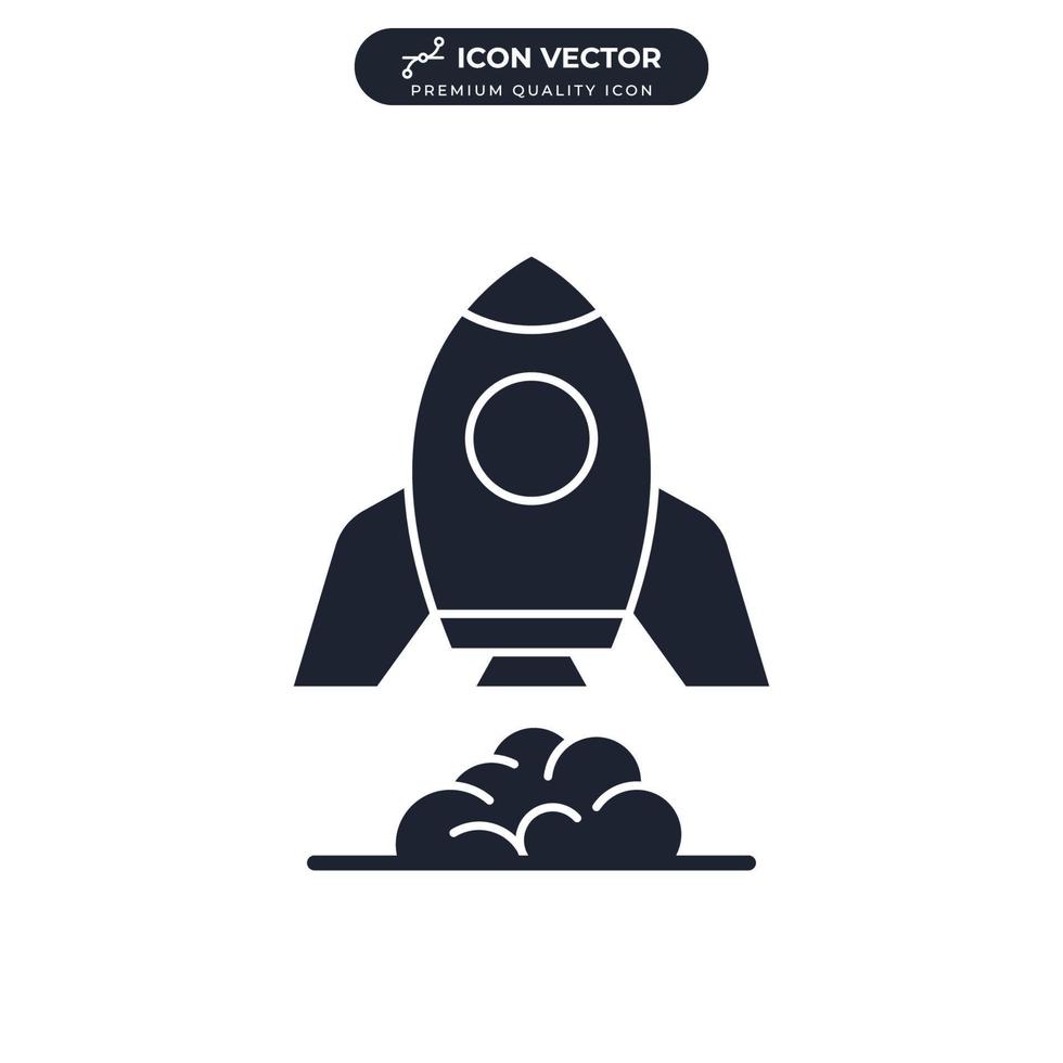 mission rocket icon symbol template for graphic and web design collection logo vector illustration