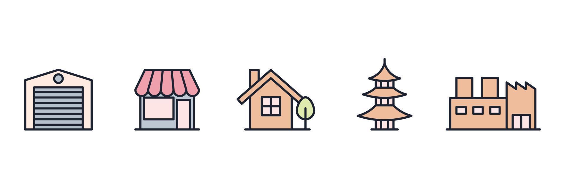 Building set icon symbol template for graphic and web design collection logo vector illustration