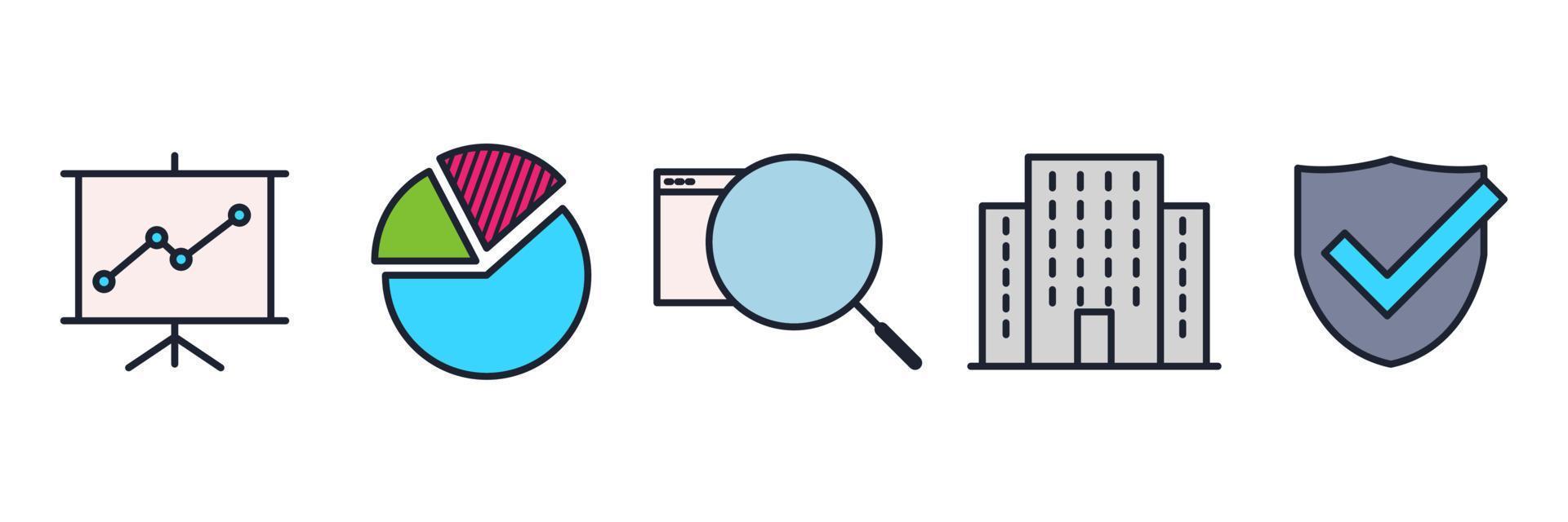 Business and finance set icon symbol template for graphic and web design collection logo vector illustration