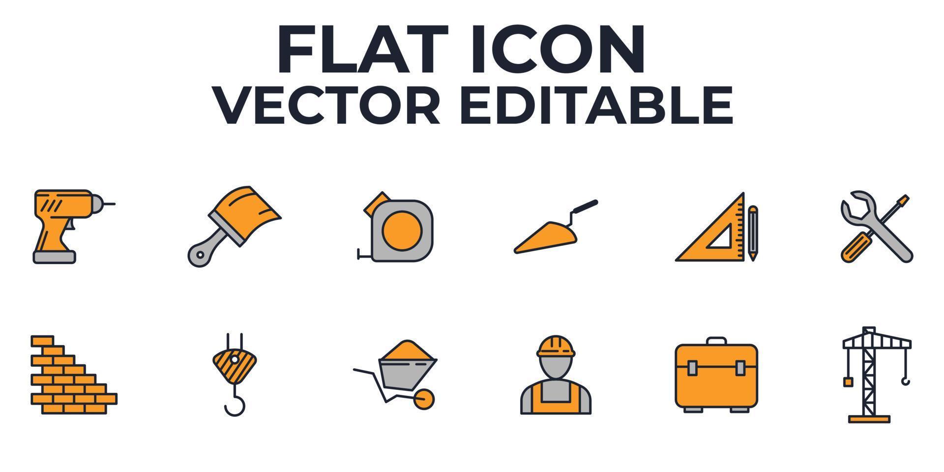 construction set icon symbol template for graphic and web design collection logo vector illustration