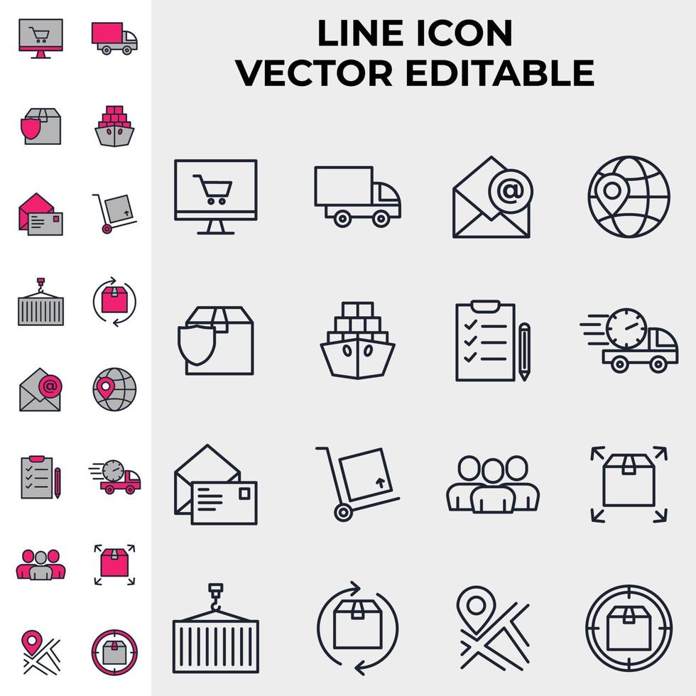 Delivery, shipping set icon symbol template for graphic and web design collection logo vector illustration