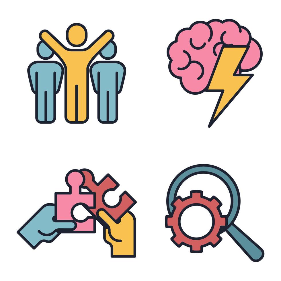 teamwork set icon symbol template for graphic and web design collection logo vector illustration