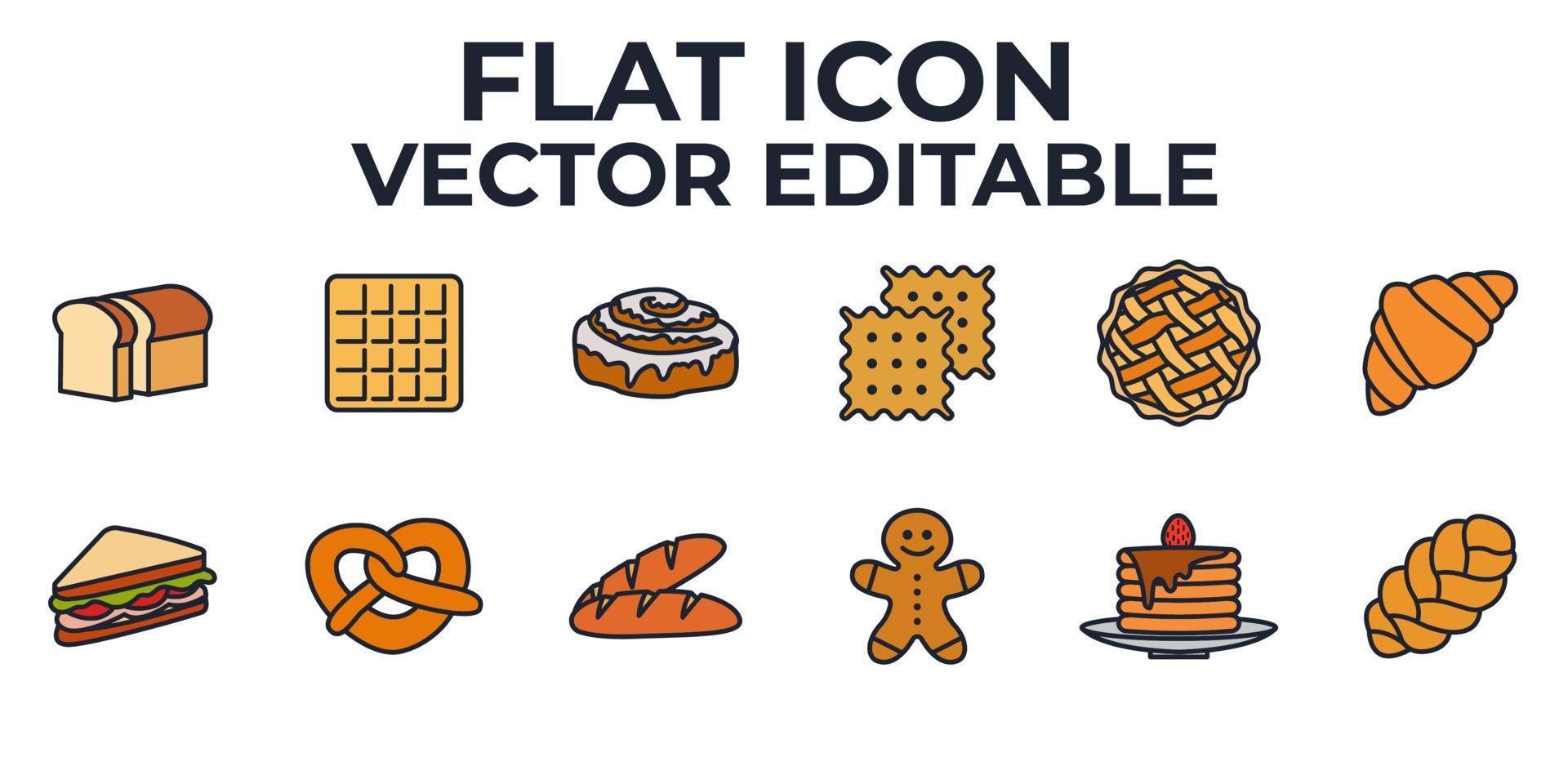 Bakery shop set icon symbol template for graphic and web design collection logo vector illustration