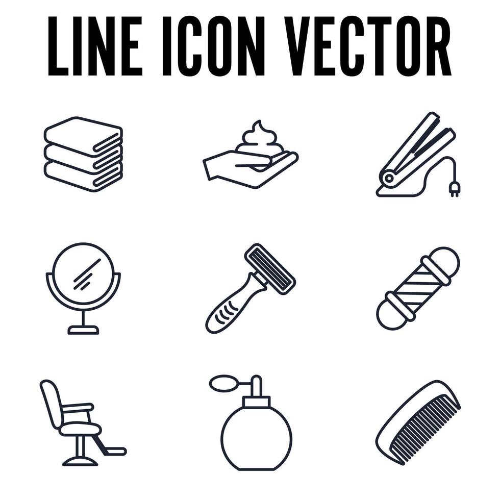 Barber shop set icon symbol template for graphic and web design collection logo vector illustration