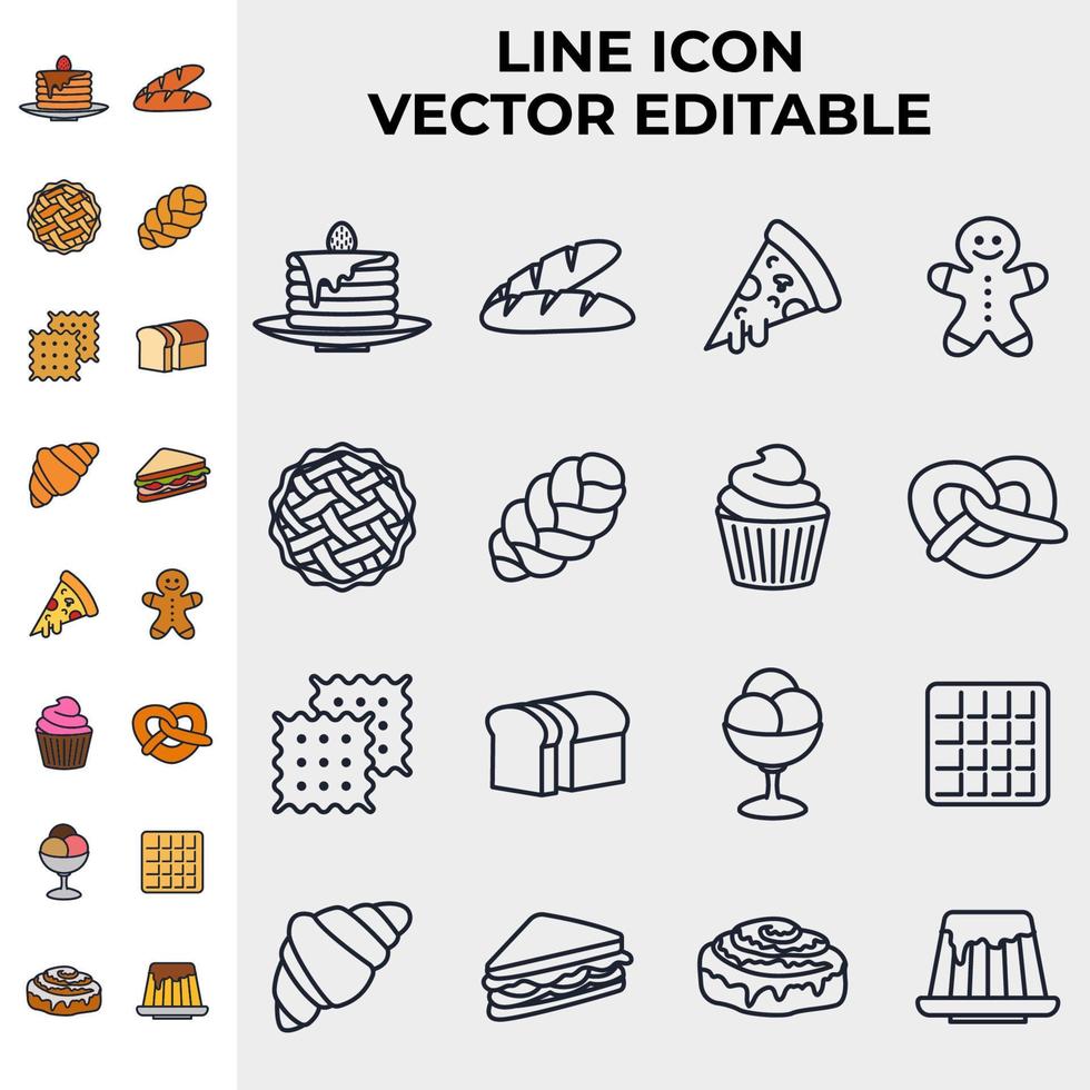 Bakery shop set icon symbol template for graphic and web design collection logo vector illustration