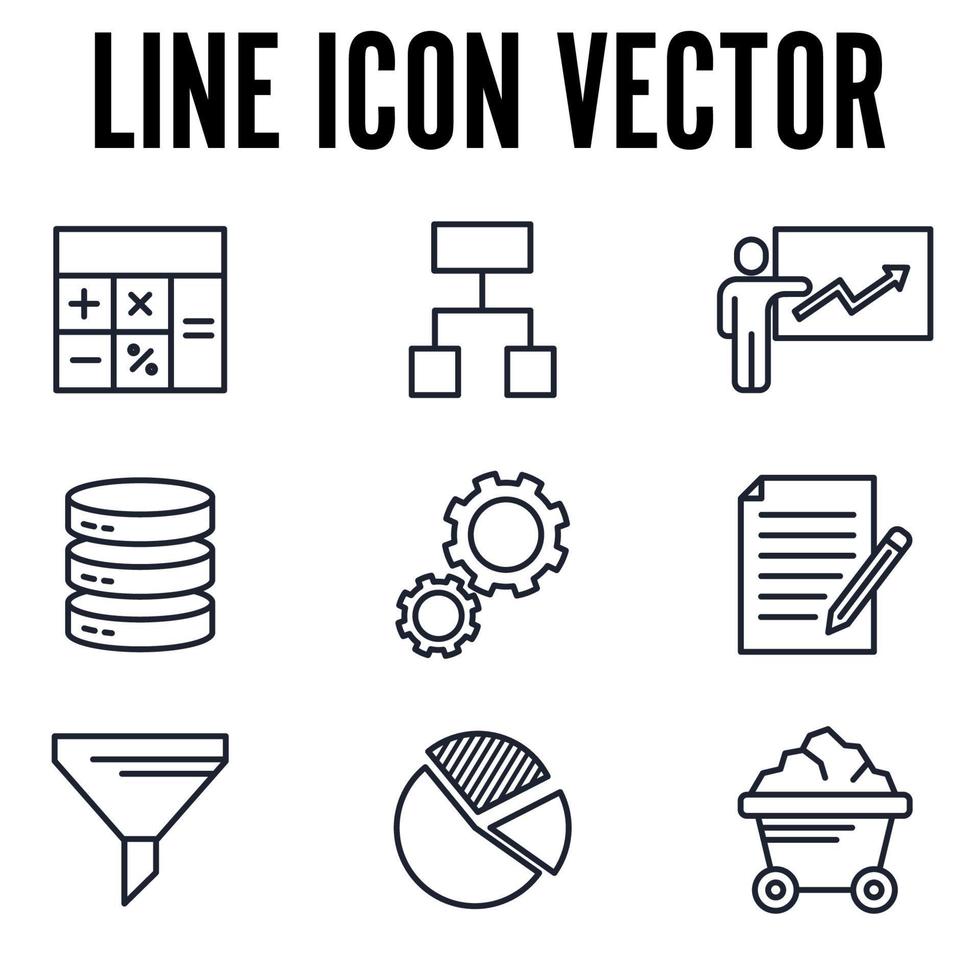 Data analysis set icon symbol template for graphic and web design collection logo vector illustration