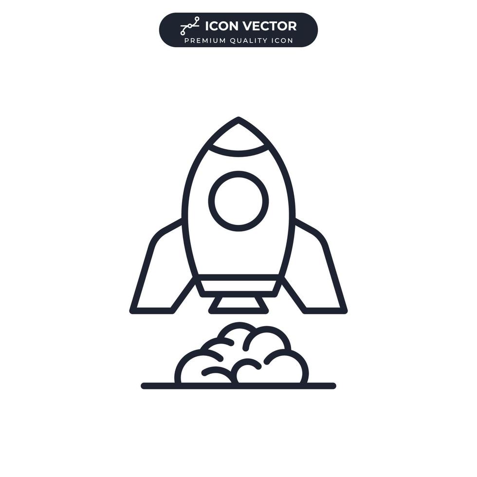 mission rocket icon symbol template for graphic and web design collection logo vector illustration