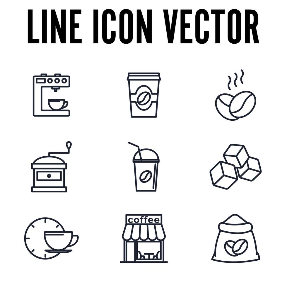 coffee shop set icon symbol template for graphic and web design collection logo vector illustration