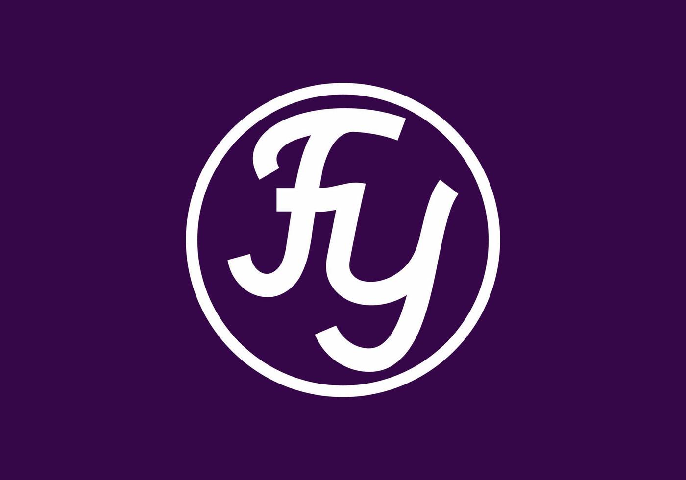 Purple FY initial letter in circle logo vector