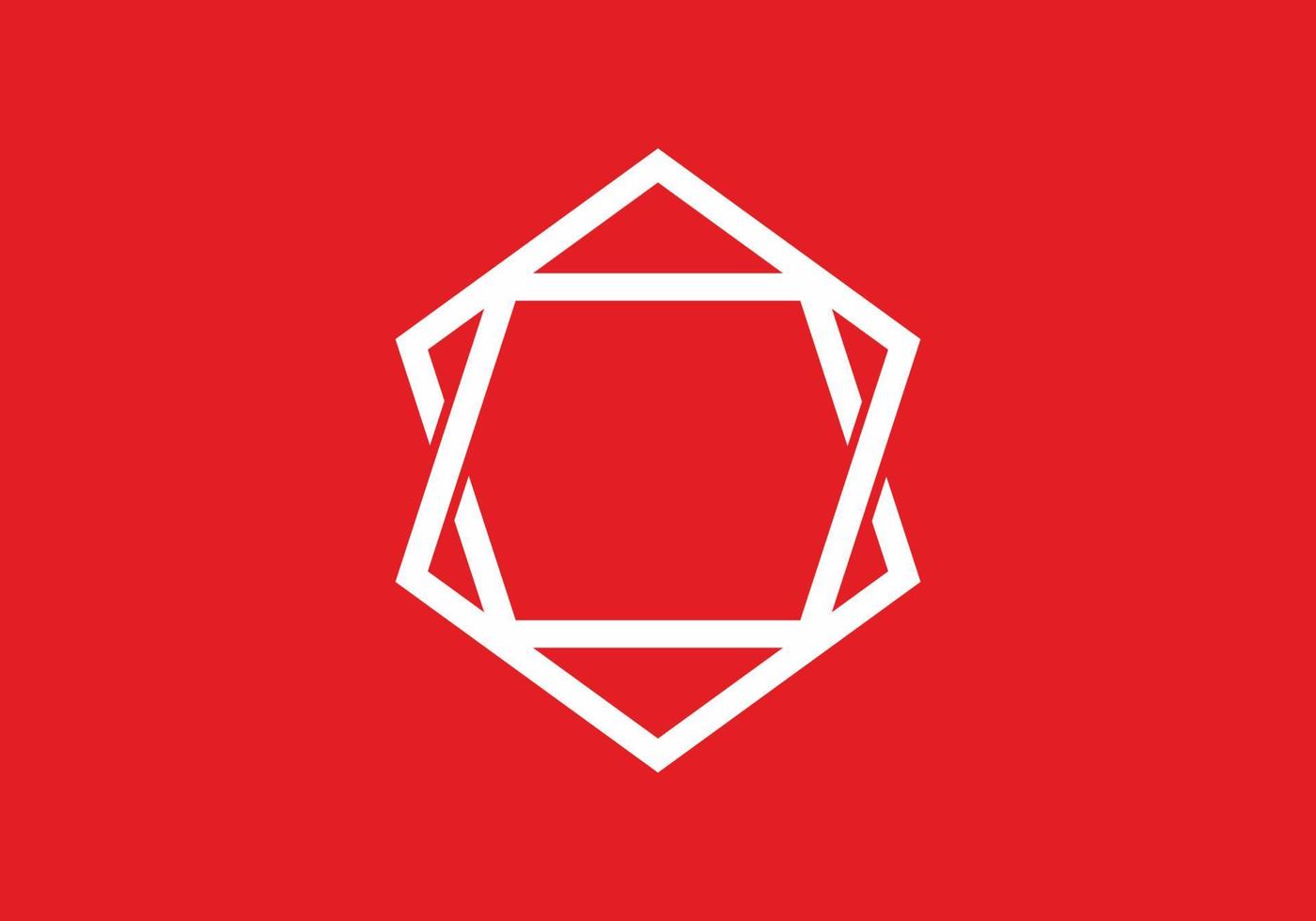 forma hexagonal única roja blanca vector