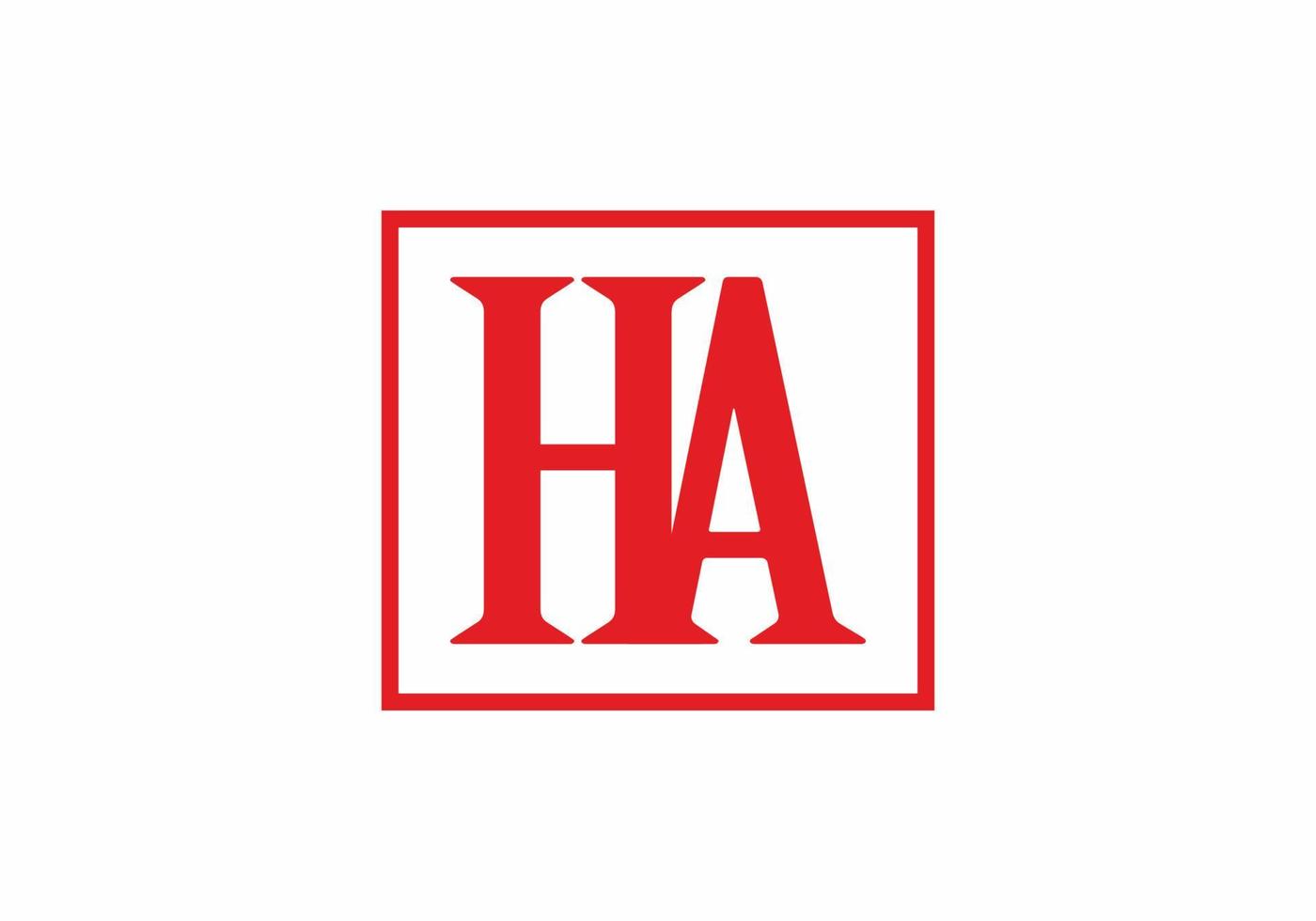 Red HA initial letter in square vector