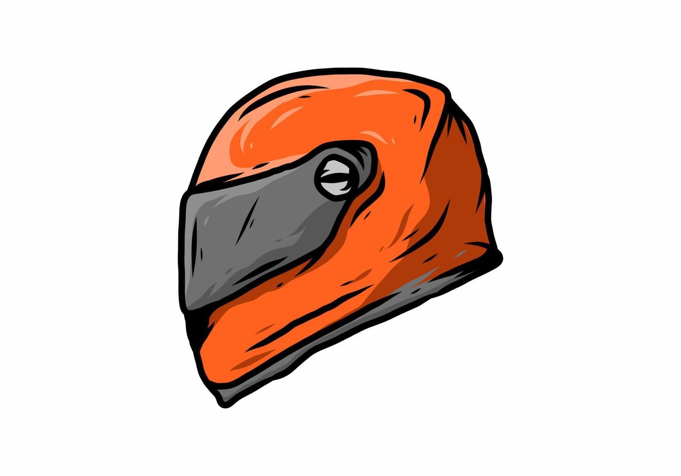 dibujo de ilustración de casco de carreras rojo vector