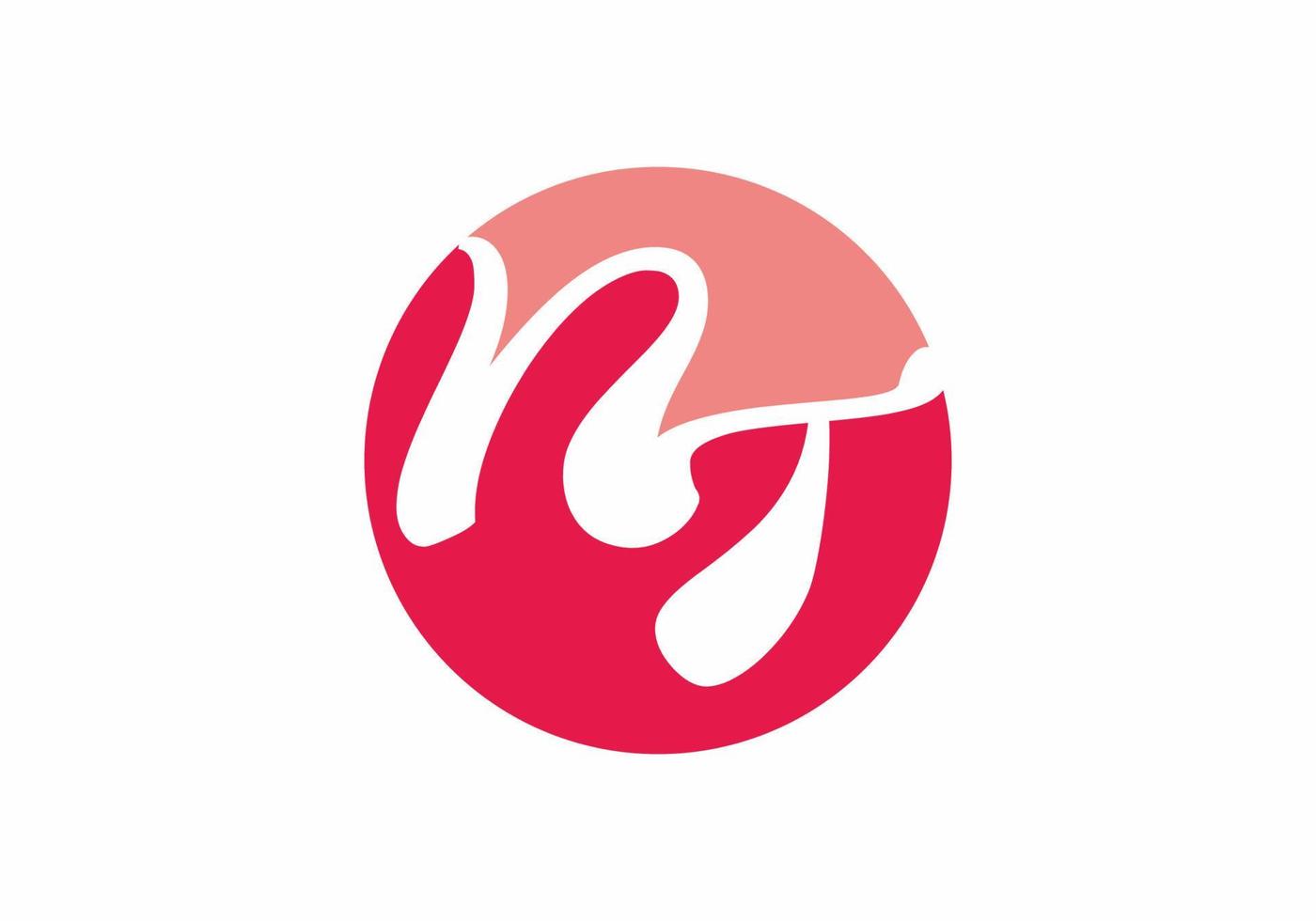 Pink color of NT initial letter in circle vector