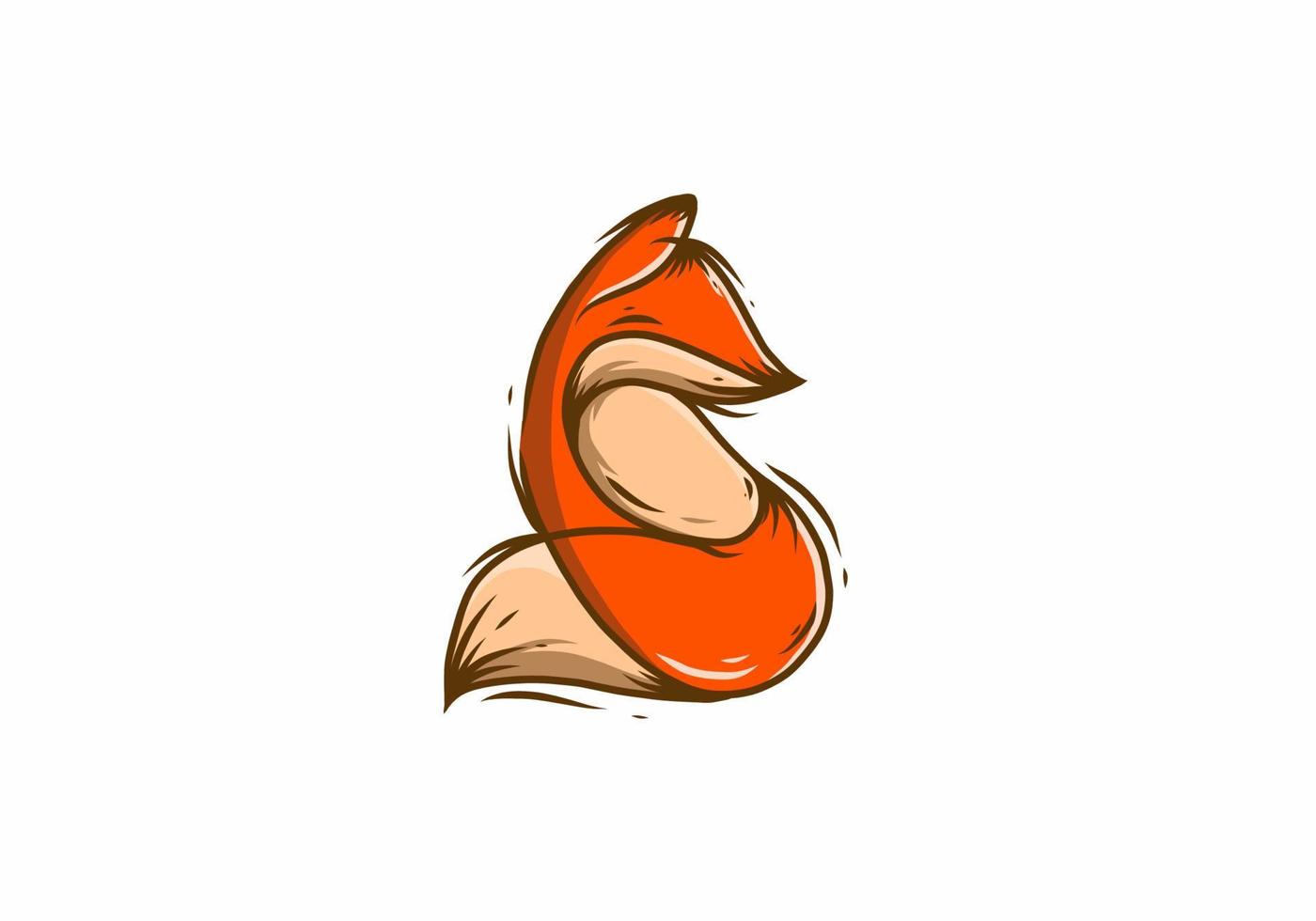 Simple orange fox illustration vector