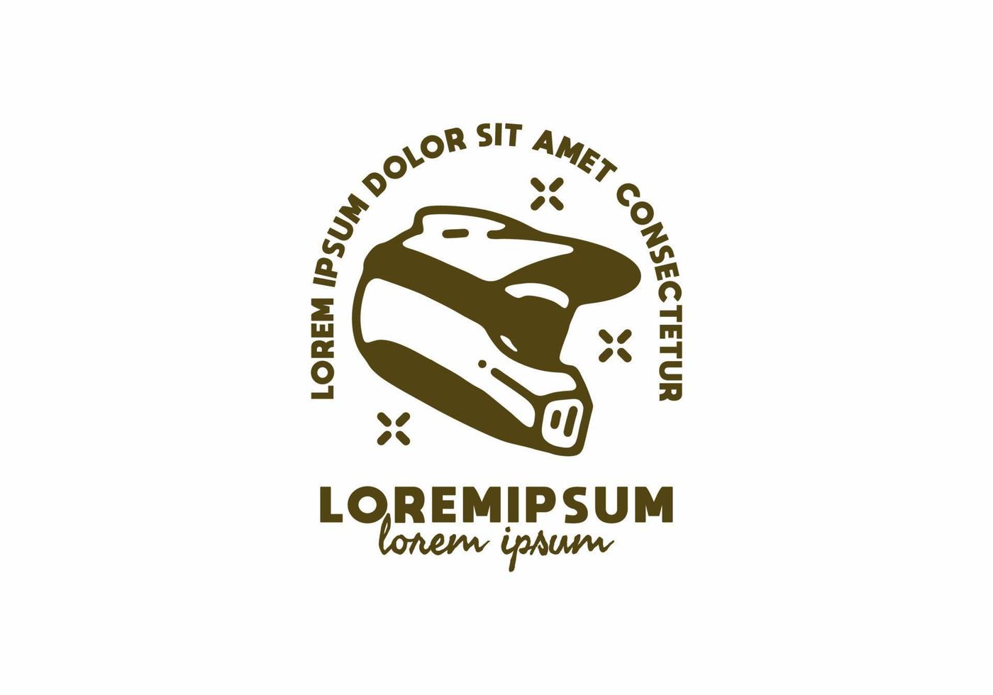 Trail helmet with lorem ipsum text vector