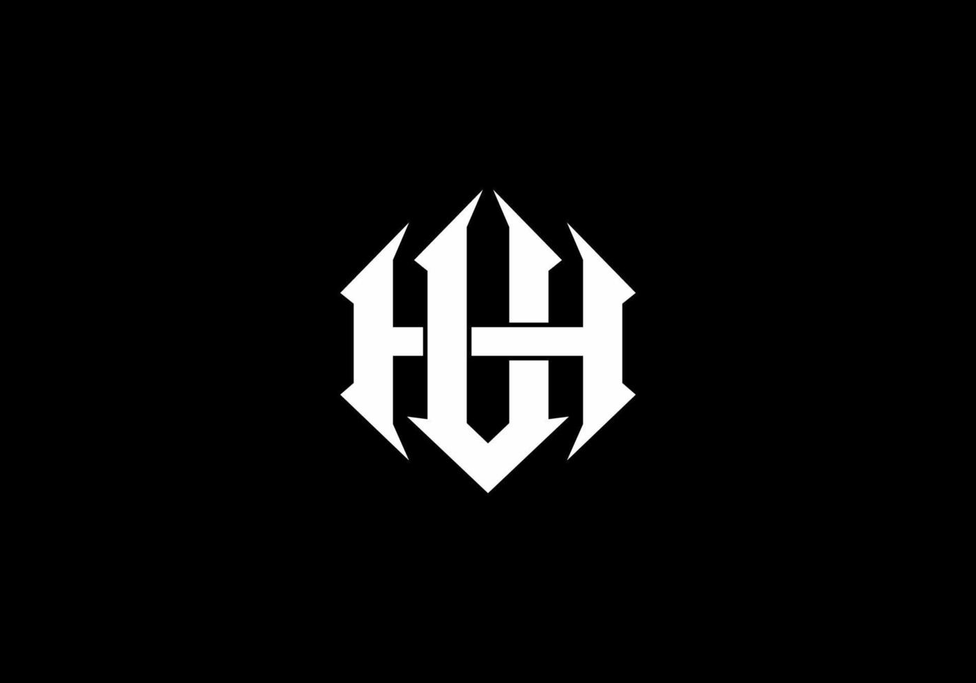 Vintage black and white VH or HV initial letter vector