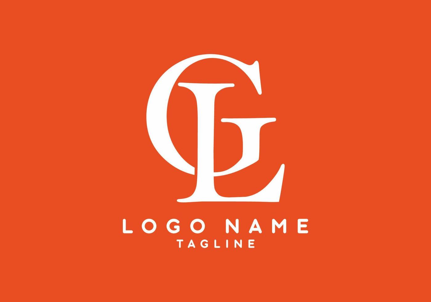 logotipo de letra inicial naranja blanco gl vector