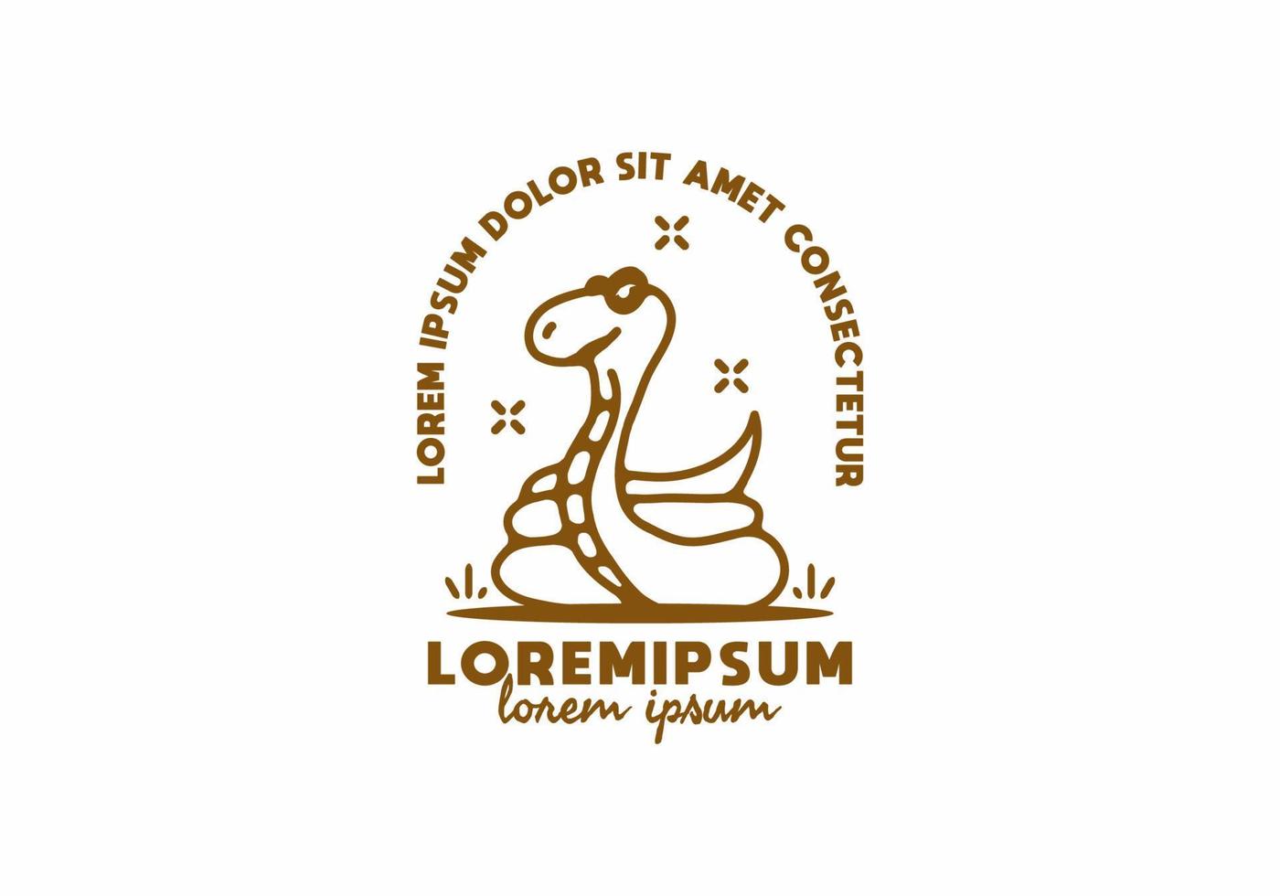Snake line art with lorem ipsum text vector